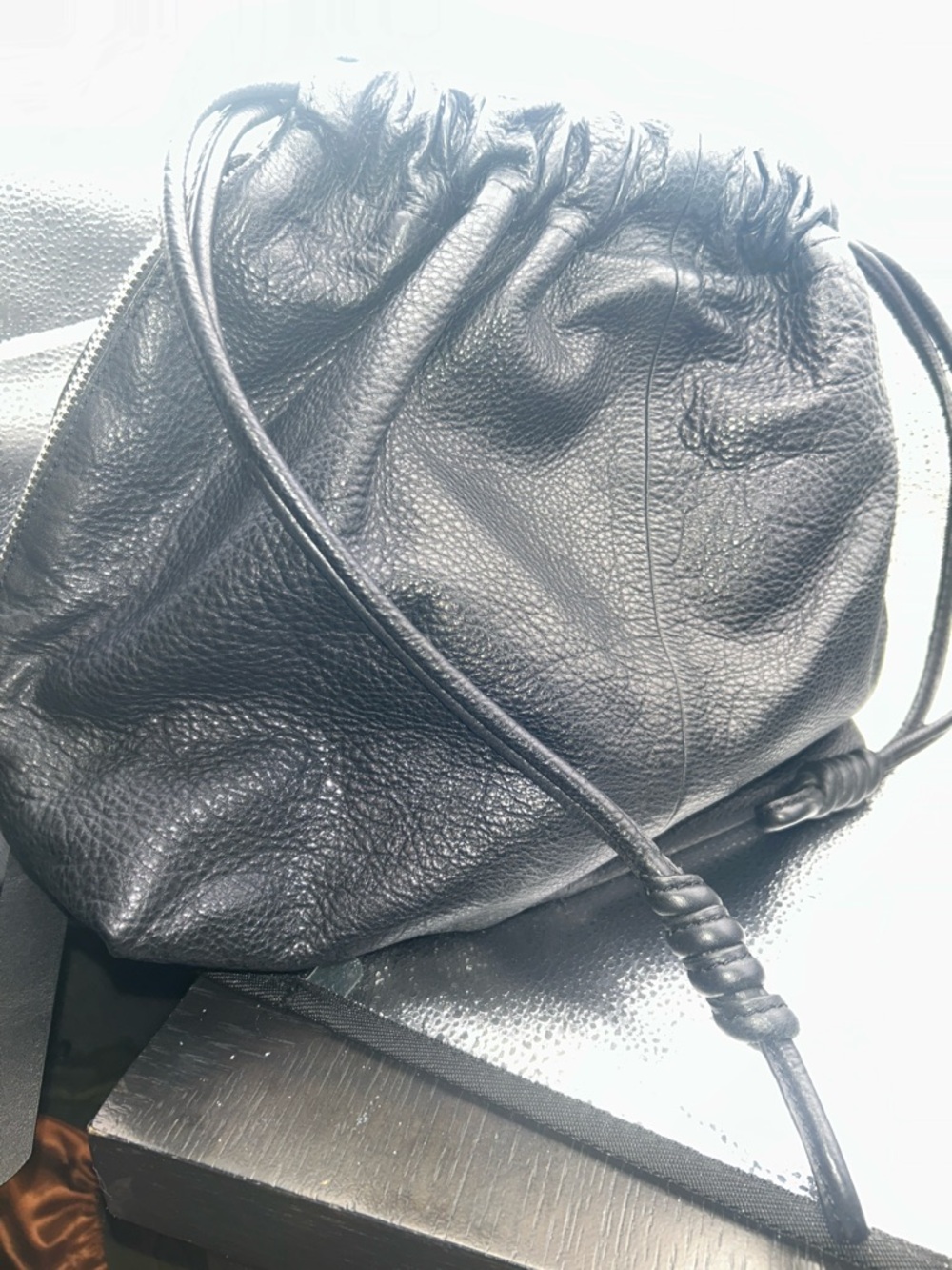 Topshop Leather Drawstring Backpack